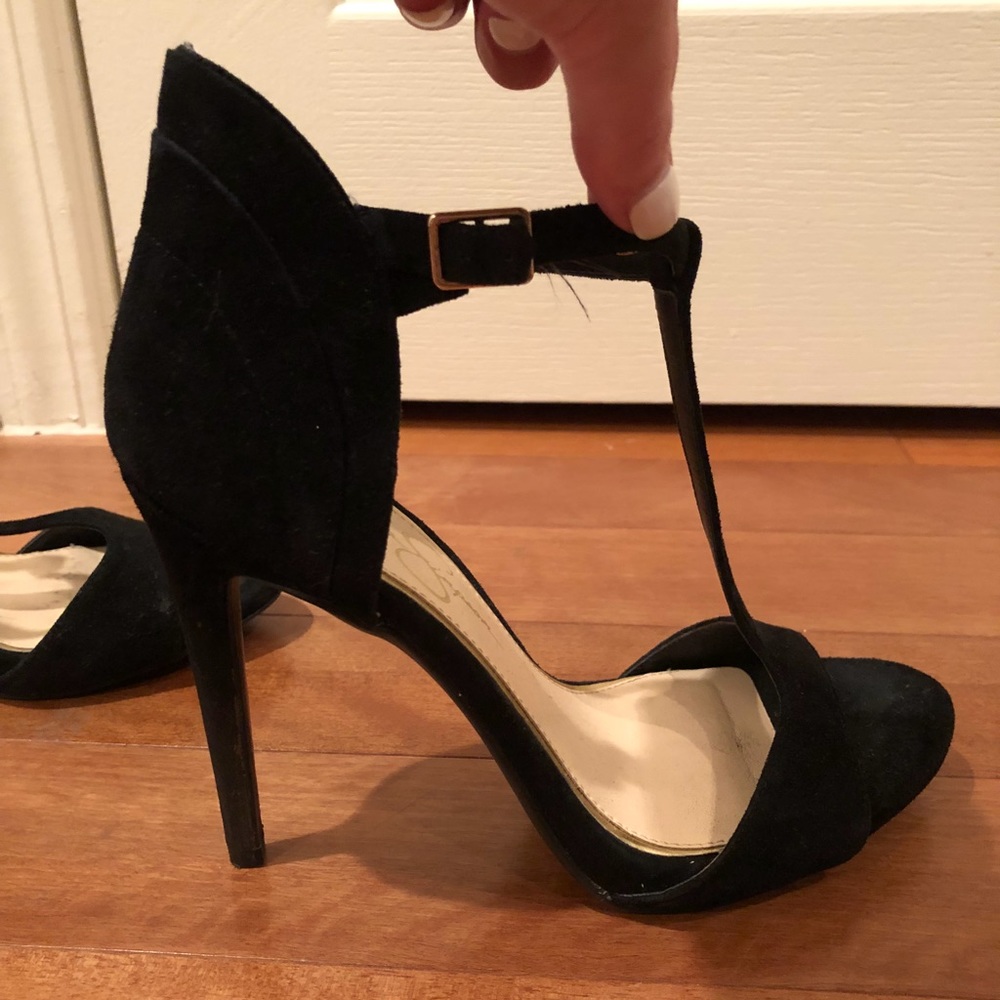 Jessica Simpson black suede heels